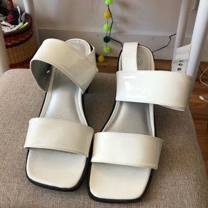 UO white mule sandals